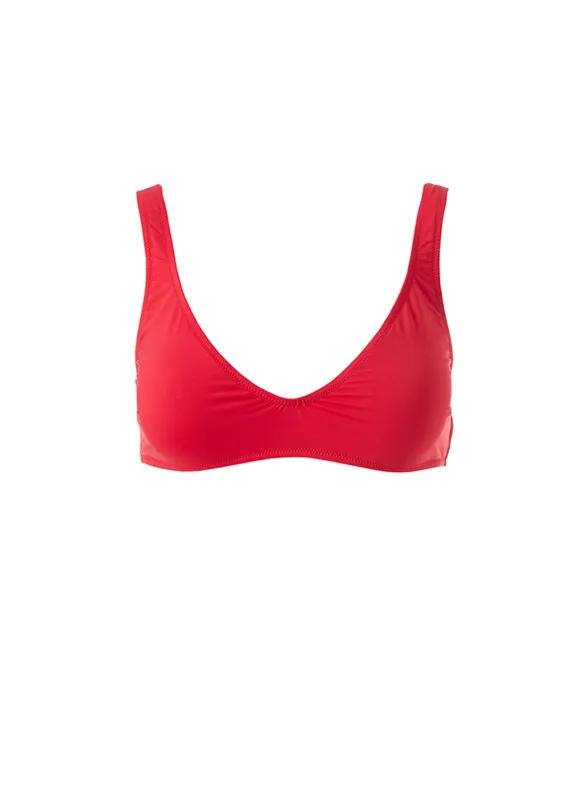 Exclusive Monaco Red Eco Bikini Top sold by Melissa Odabash