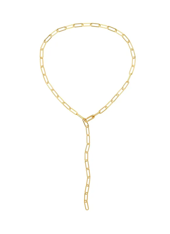 Gold Chain Paperclip Long Necklace sold by Melissa Odabash