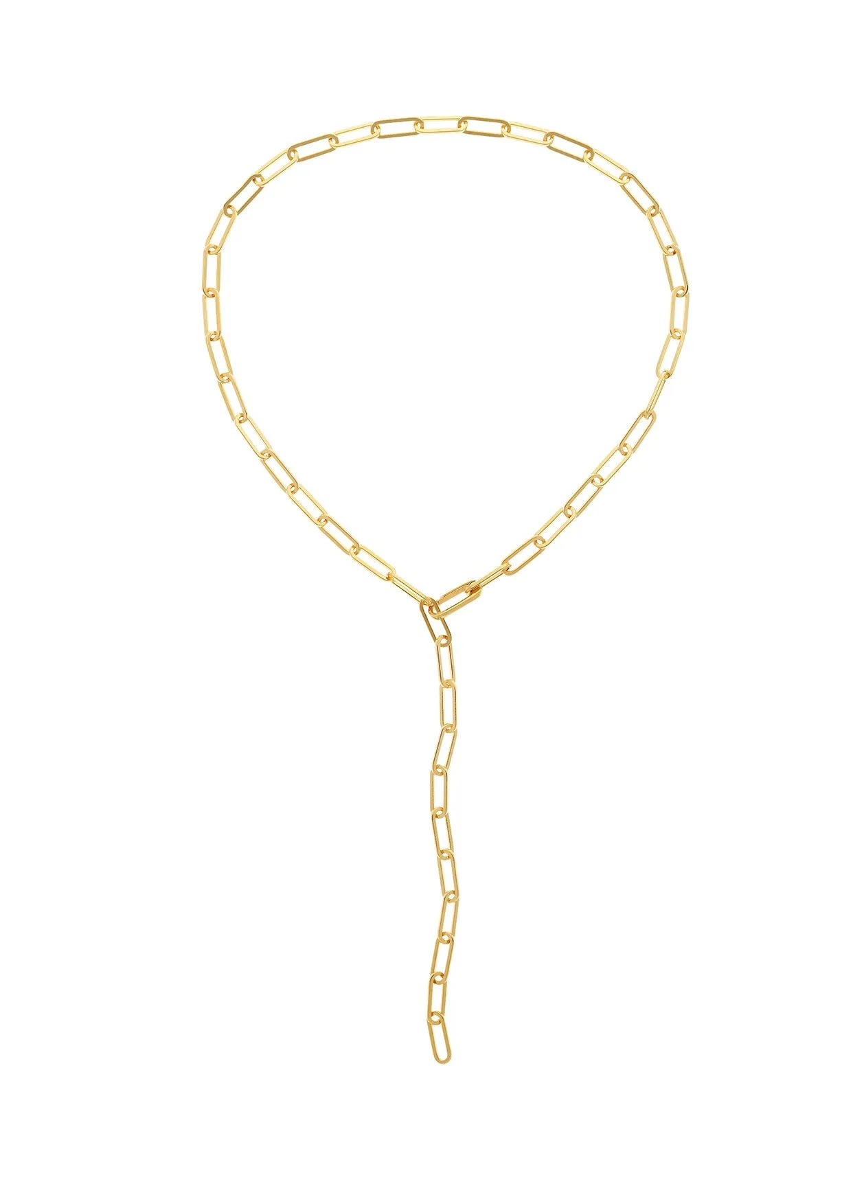 Gold Chain Paperclip Long Necklace sold by Melissa Odabash