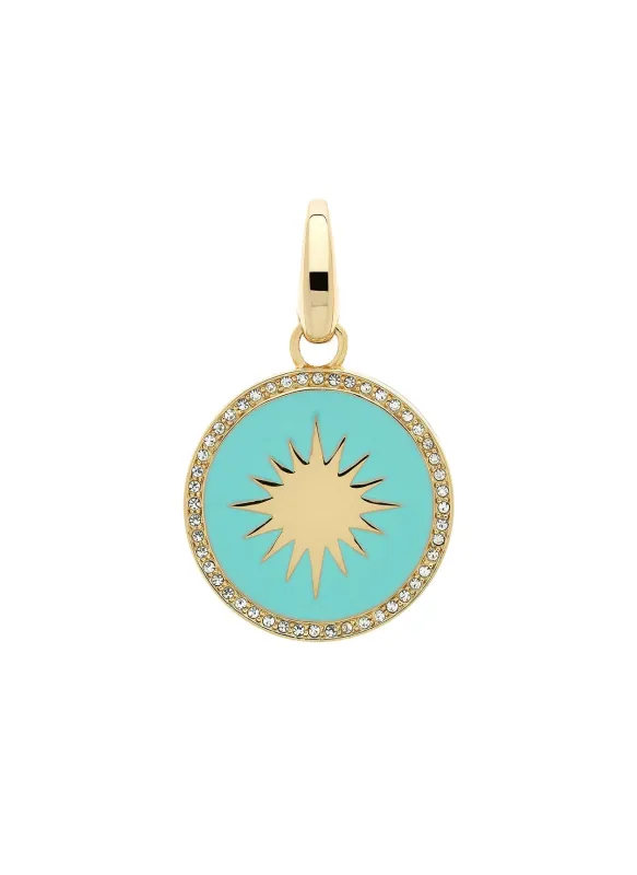 Gold Crystal Large Turquoise Charm sold by Melissa Odabash