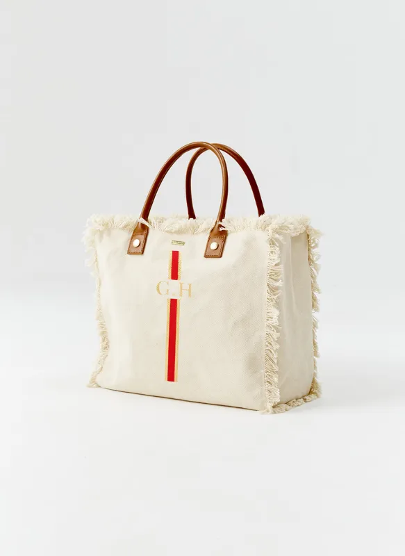 Cap Ferrat Beige Red sold by Melissa Odabash