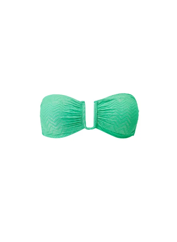Prague Zigzag Green Bikini Top made by Melissa Odabash