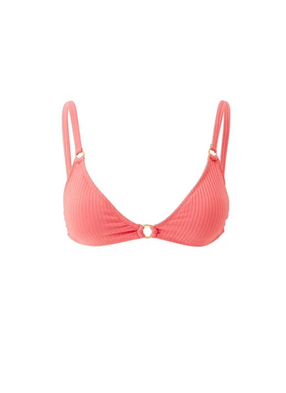 Montenegro Apricot Ribbed Bikini Top sold by Melissa Odabash