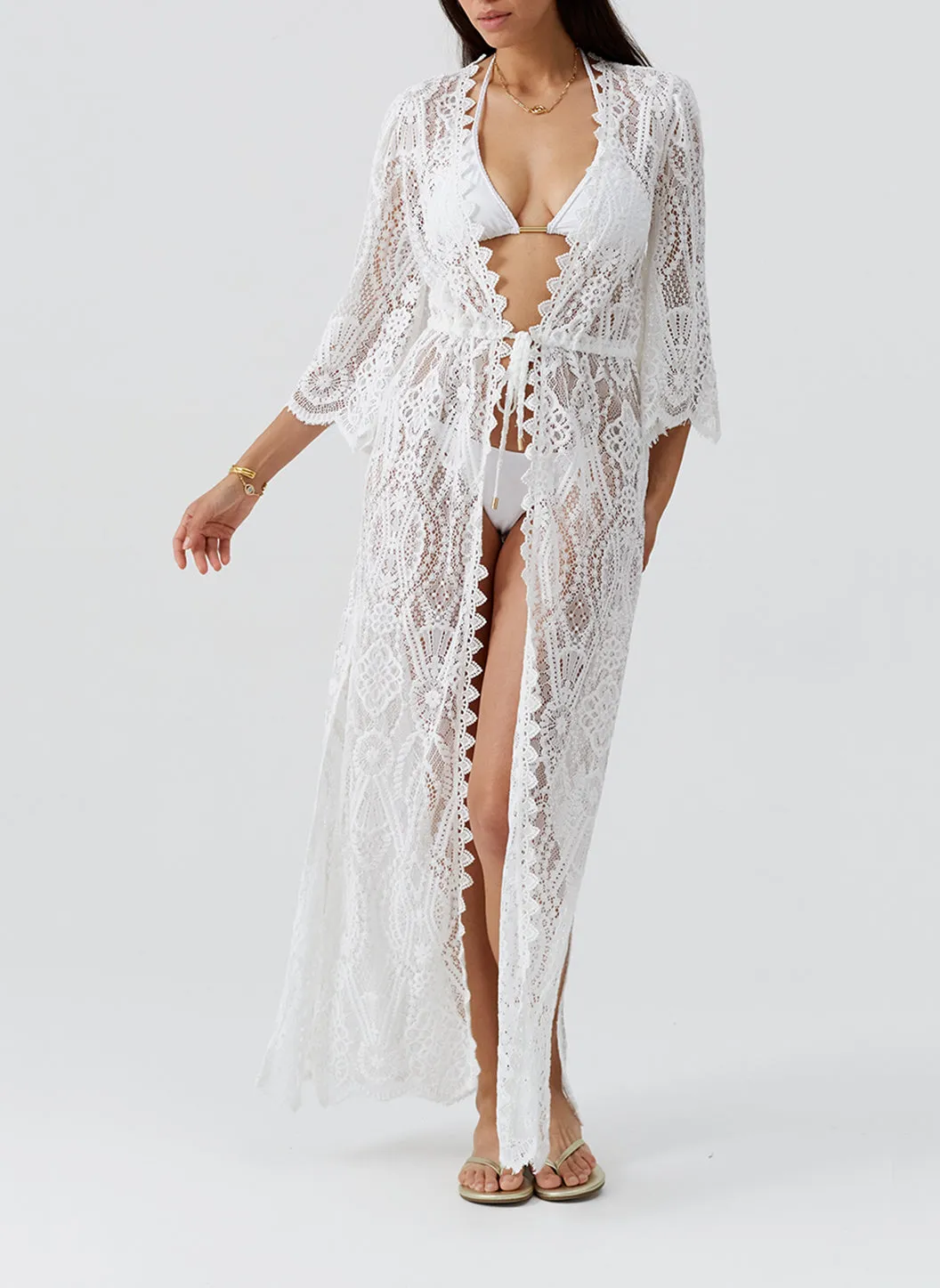 Nellie White Kaftan sold by Melissa Odabash product image thumbnail 4