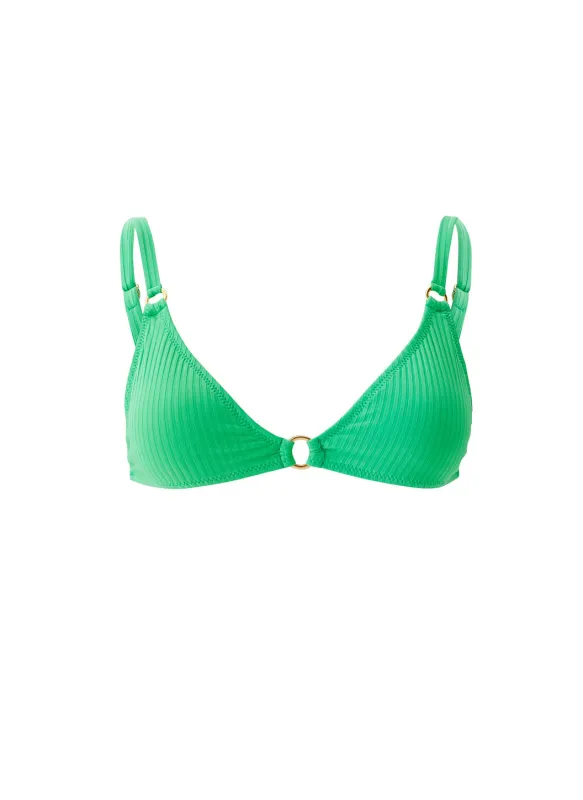 Montenegro Green Ribbed Bikini Top sold by Melissa Odabash