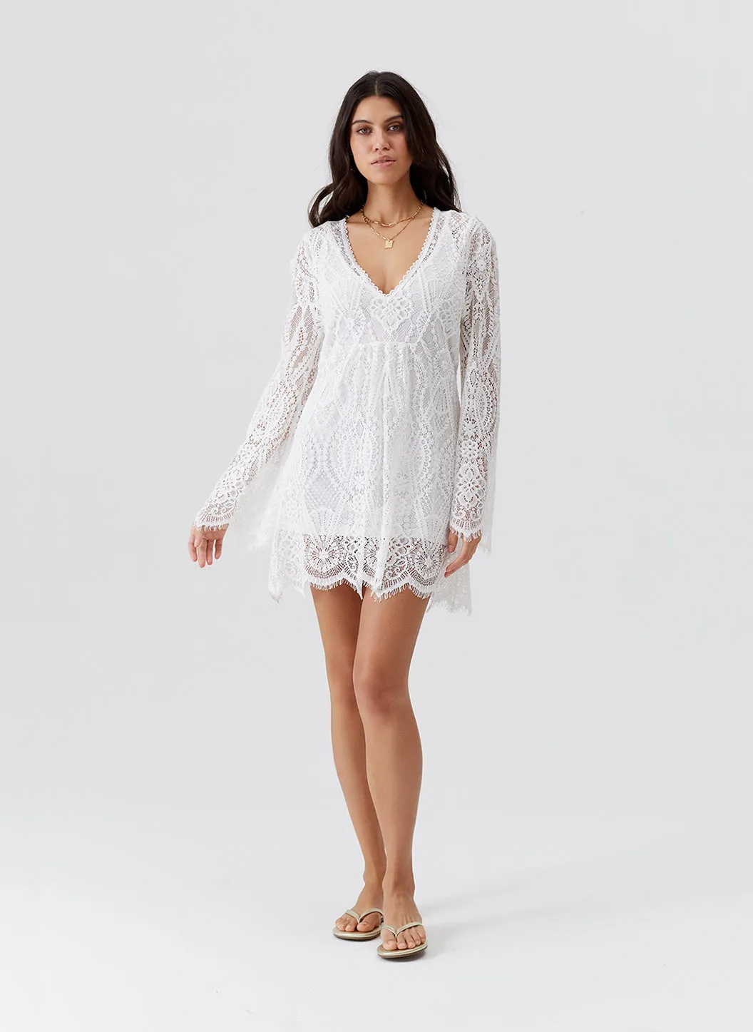 Elizabeth White Dress sold by Melissa Odabash product image thumbnail 4