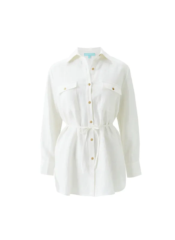 Ariel White Shirt made by Melissa Odabash