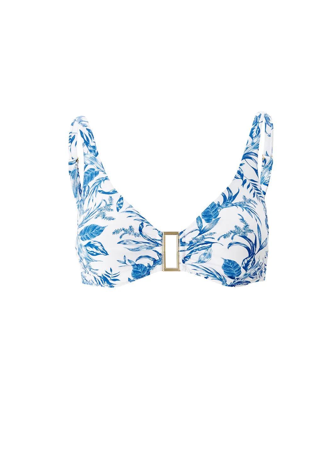 Bel Air Blue Leaf Bikini Top sold by Melissa Odabash