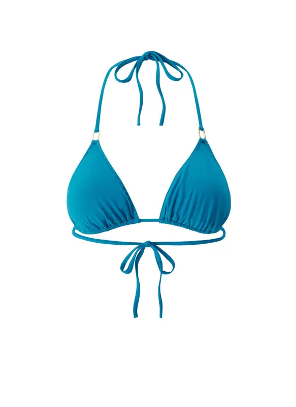 Cancun Teal Bikini Top made by Melissa Odabash