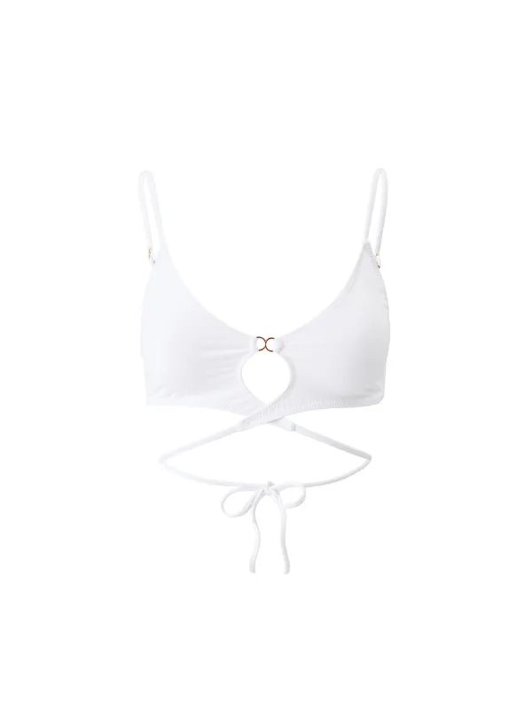 Faro White Bikini Top made by Melissa Odabash
