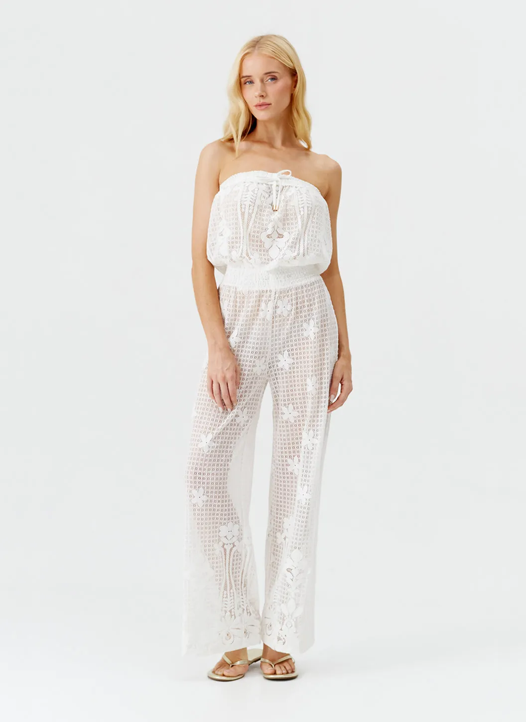 Viv White Jumpsuit sold by Melissa Odabash product image thumbnail 5