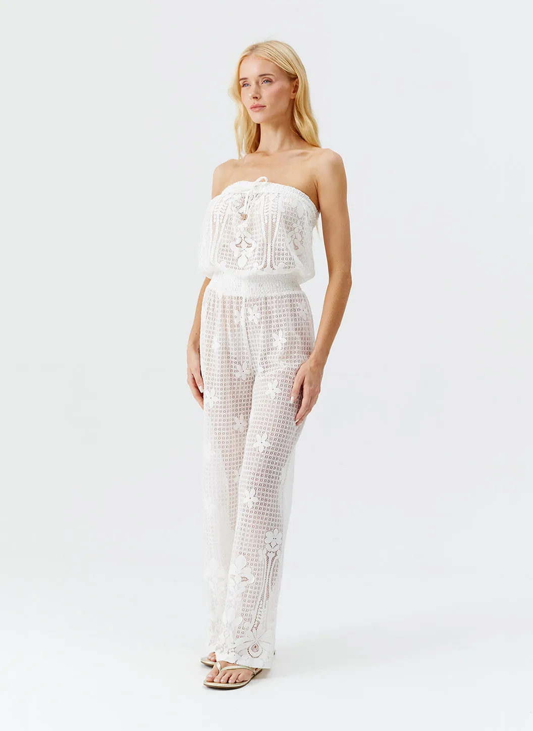 Viv White Jumpsuit sold by Melissa Odabash product image thumbnail 3