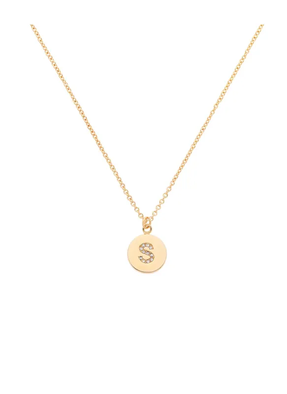 Gold Swarovski Letter 'S' Pendant made by Melissa Odabash