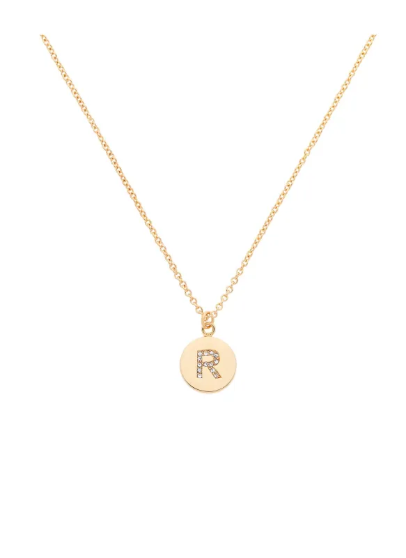 Gold Crystal Letter 'R' Pendant made by Melissa Odabash