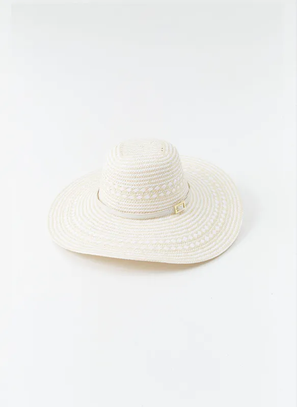 Jemima White Weave Hat made by Melissa Odabash