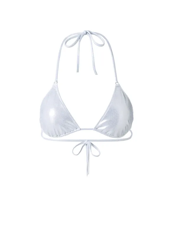 Paraguay Silver Bikini Top made by Melissa Odabash