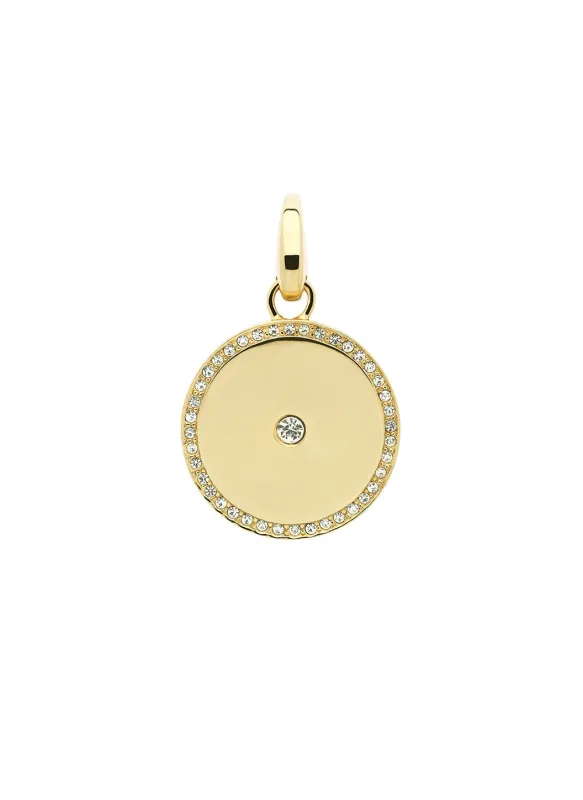 Gold Large Crystal Disc Charm sold by Melissa Odabash