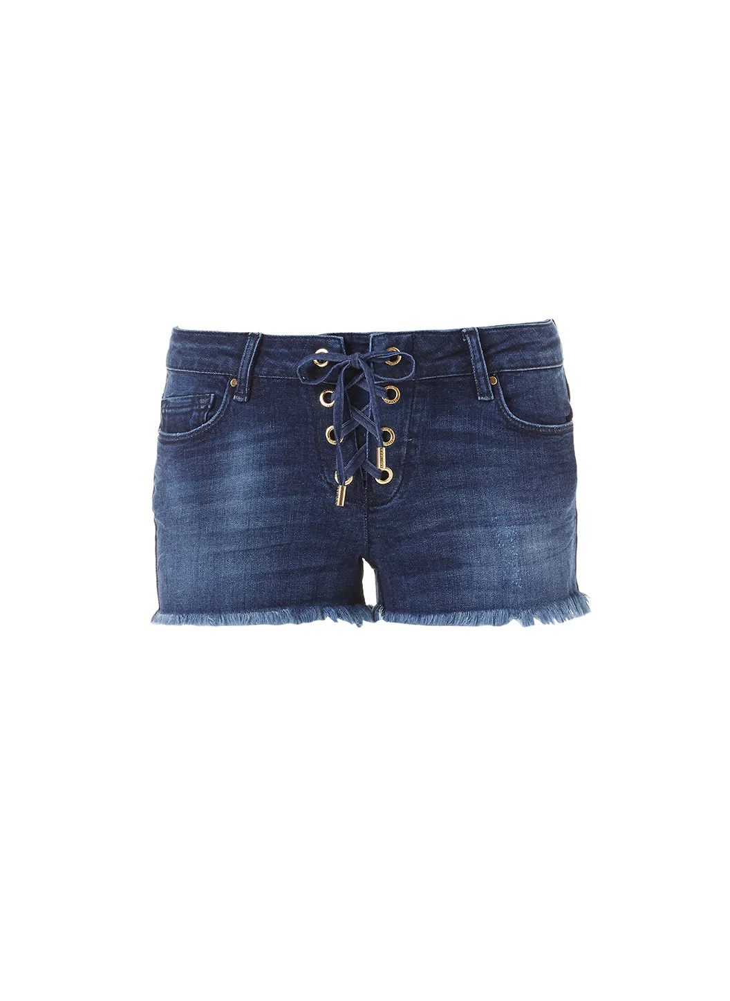 Alexi Denim Lace Up Shorts sold by Melissa Odabash