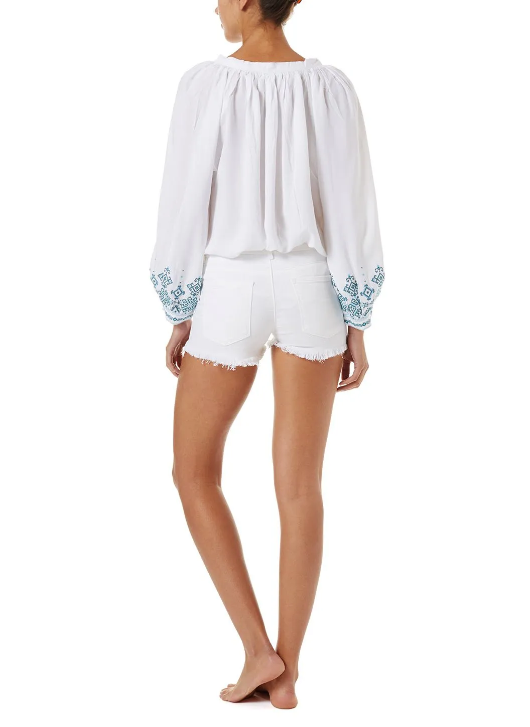Alexi White Denim Lace Up Shorts sold by Melissa Odabash product image thumbnail 3