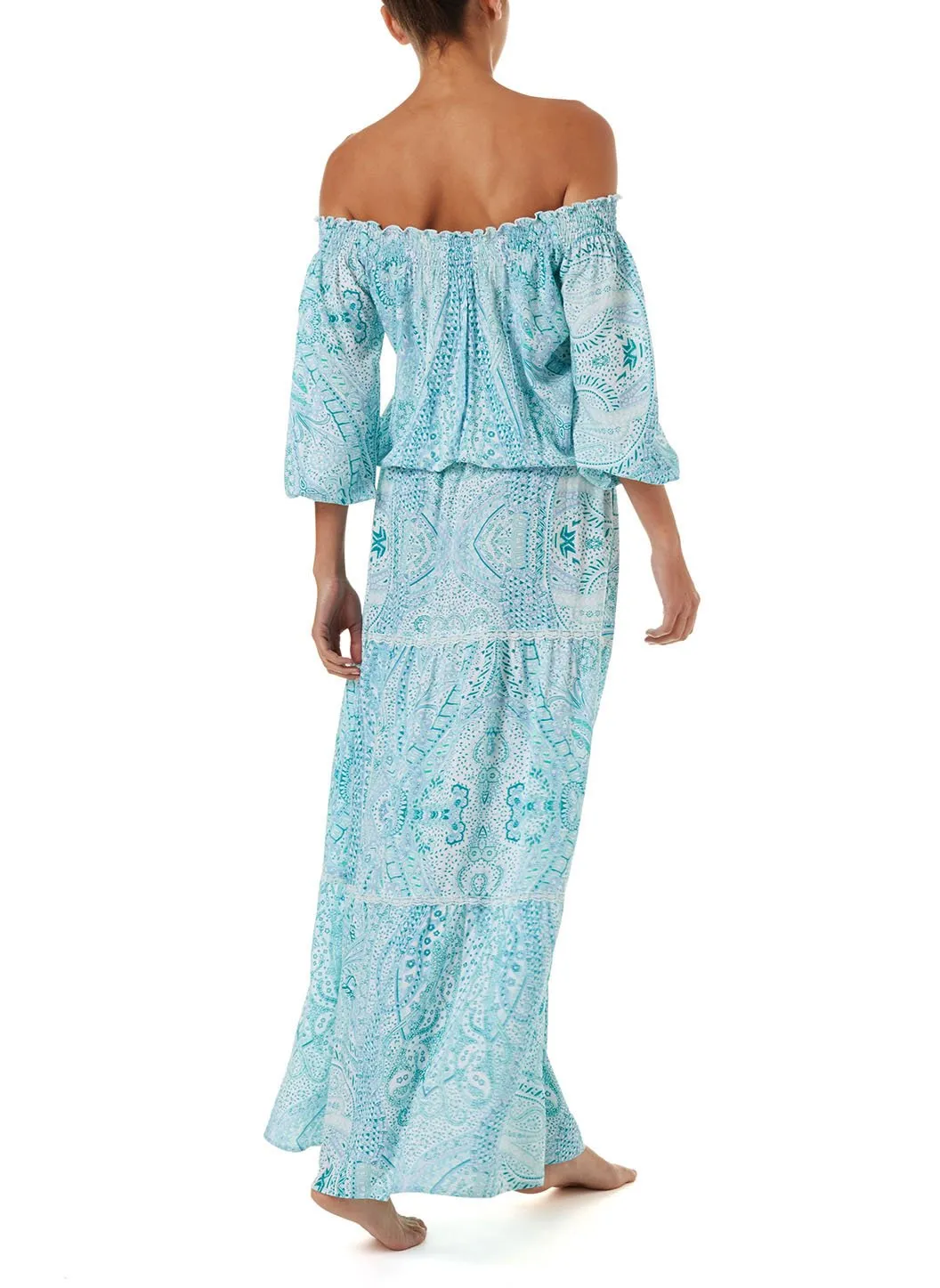 Casey Paisley Off The Shoulder Maxi Dress sold by Melissa Odabash product image thumbnail 4