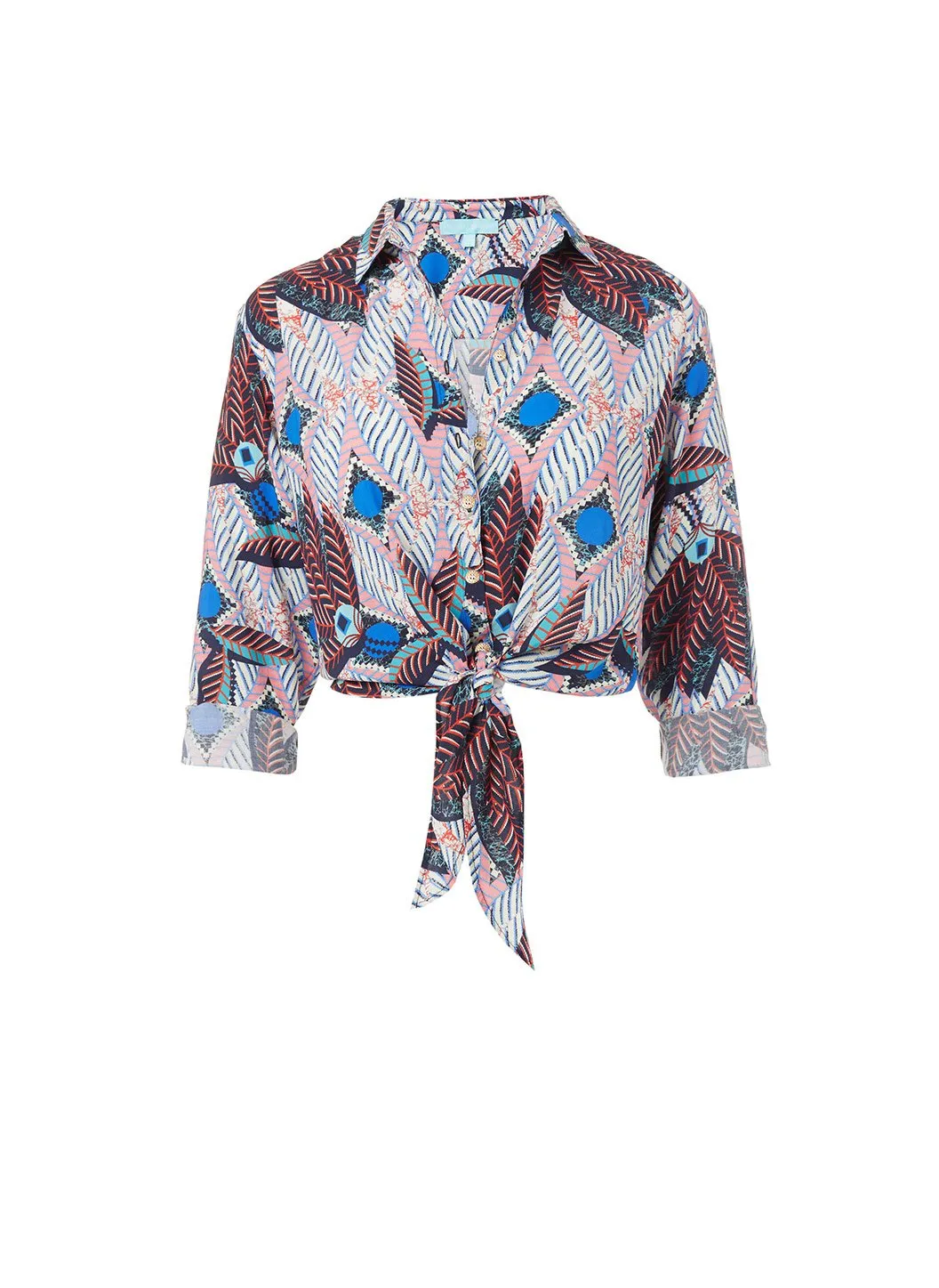Bea Boho Print Cropped Shirt sold by Melissa Odabash