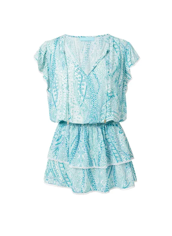 Keri Paisley Short Frill Beach Dress made by Melissa Odabash
