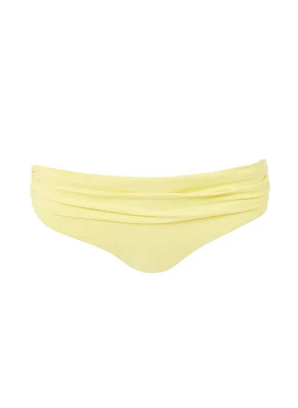 Belair Yellow Over The Shoulder Supportive Bikini Bottom made by Melissa Odabash
