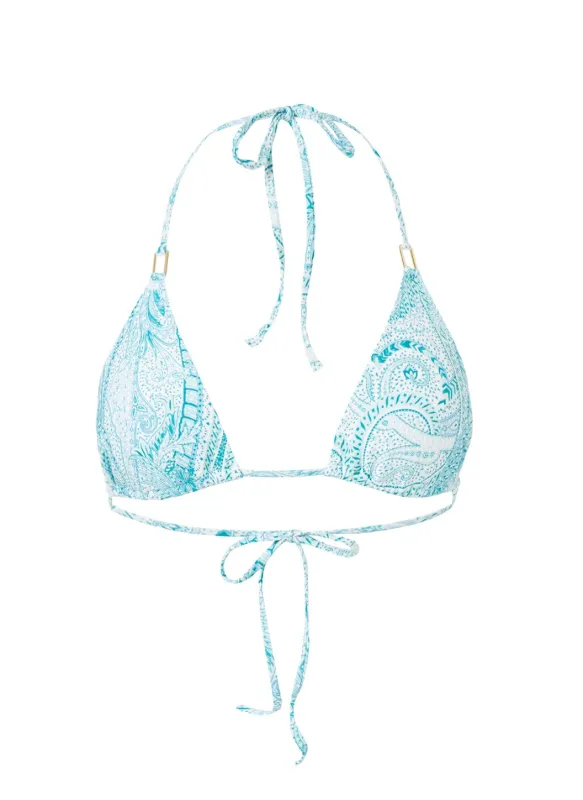 Cancun Paisley Classic Triangle Bikini Top made by Melissa Odabash