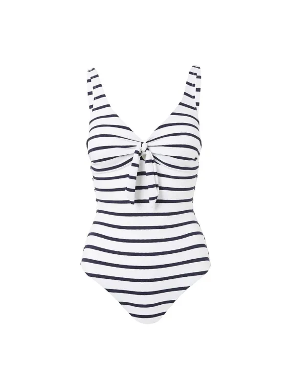 Lisbon Marine Over The Shoulder Knot Supportive Swimsuit made by Melissa Odabash