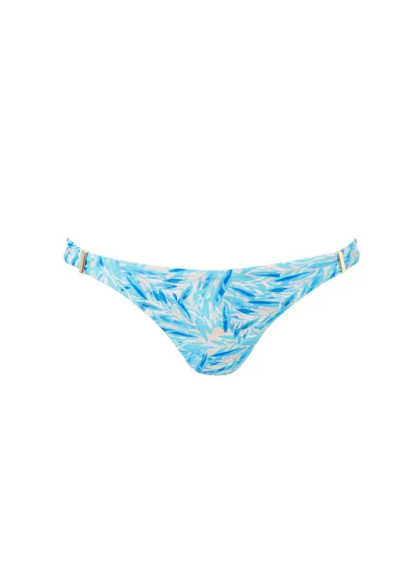 Martinique Blue Leaf Bandeau Padded Twist Bikini Bottom made by Melissa Odabash