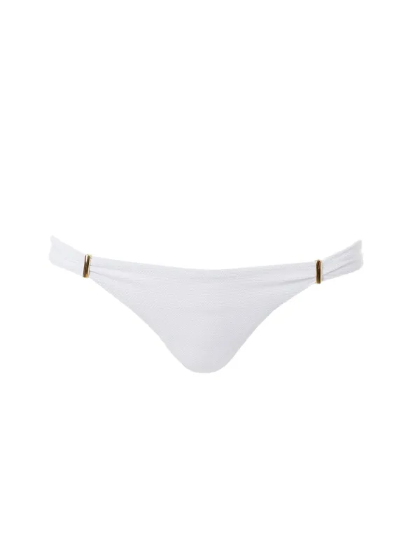 Martinique White Bandeau Padded Twist Bikini Bottom made by Melissa Odabash