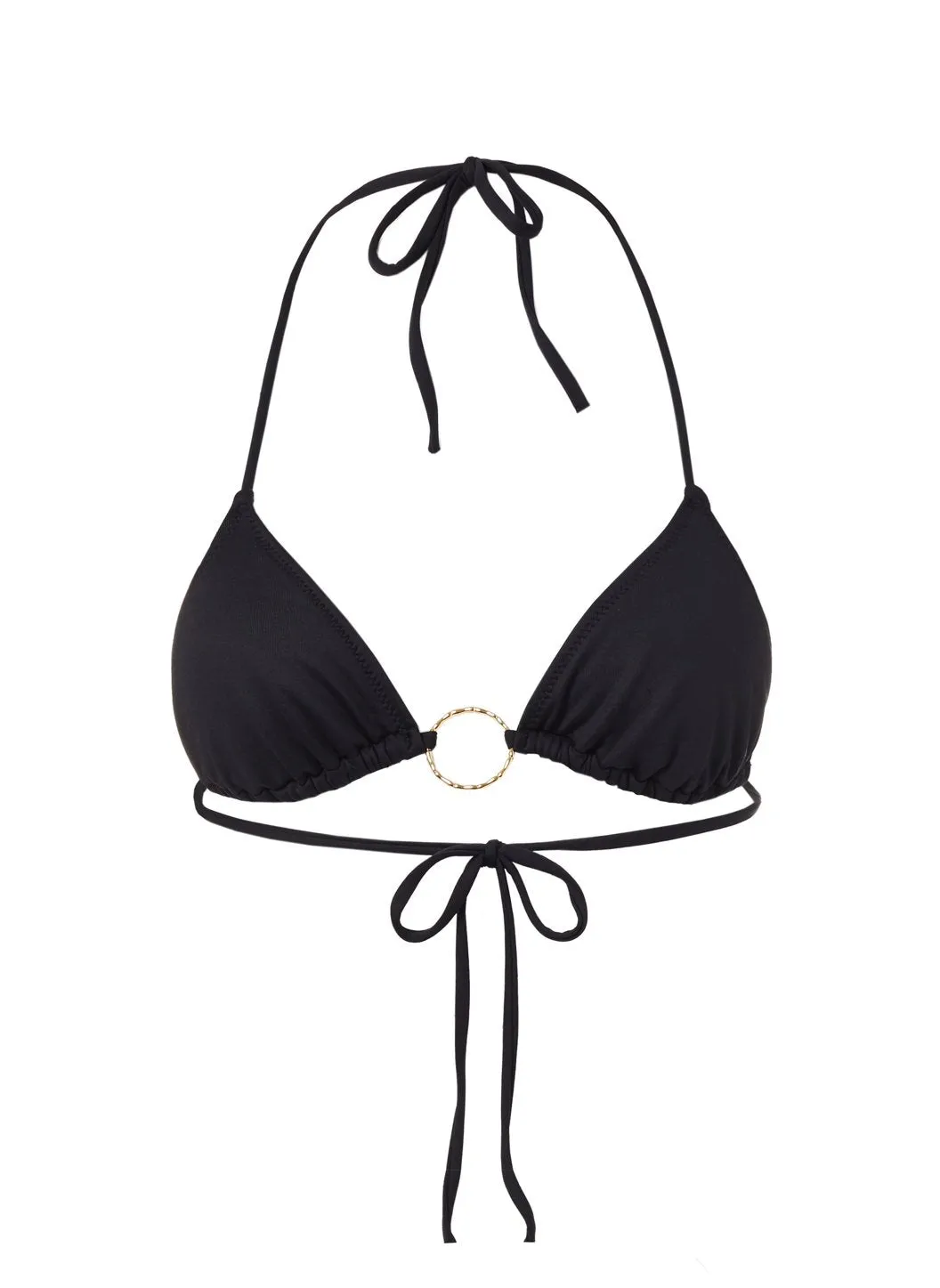 Miami Black Triangle Ring Bikini Top sold by Melissa Odabash