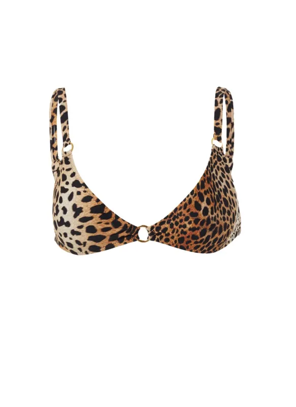 Montenegro Cheetah Bralette Ring Bikini Top made by Melissa Odabash