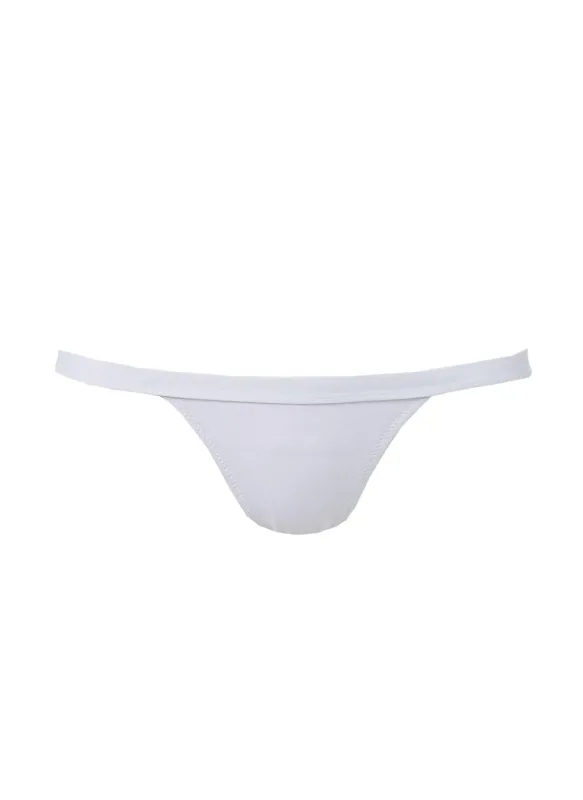 Orlando White Classic Over The Shoulder Crop Bikini Bottom made by Melissa Odabash