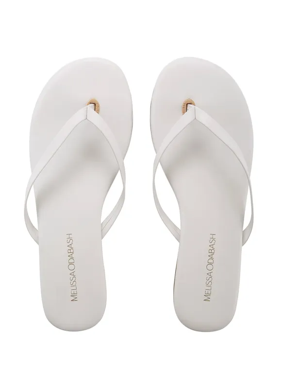 Leather Flip Flops White made by Melissa Odabash