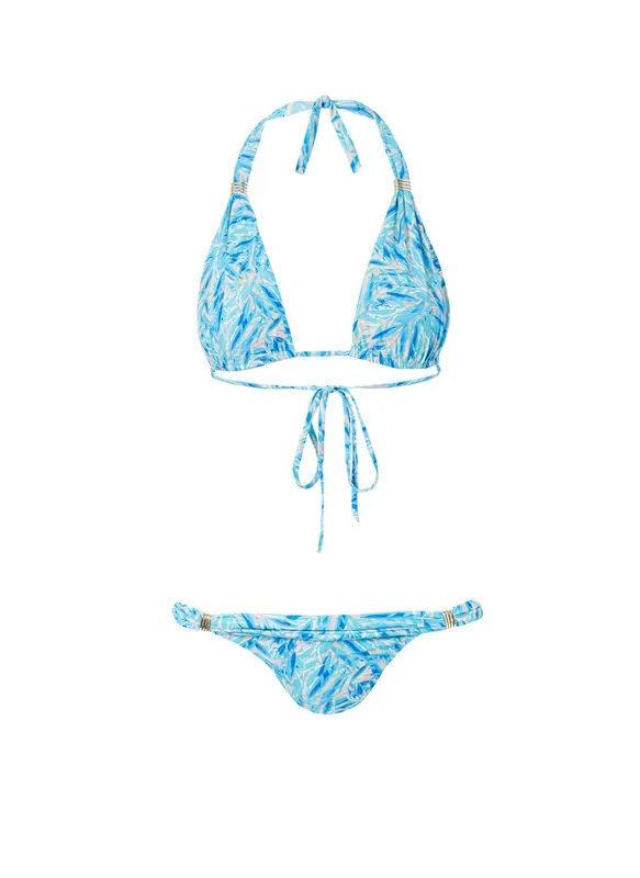 Grenada Blue Leaf Adjustable Halterneck Bikini made by Melissa Odabash
