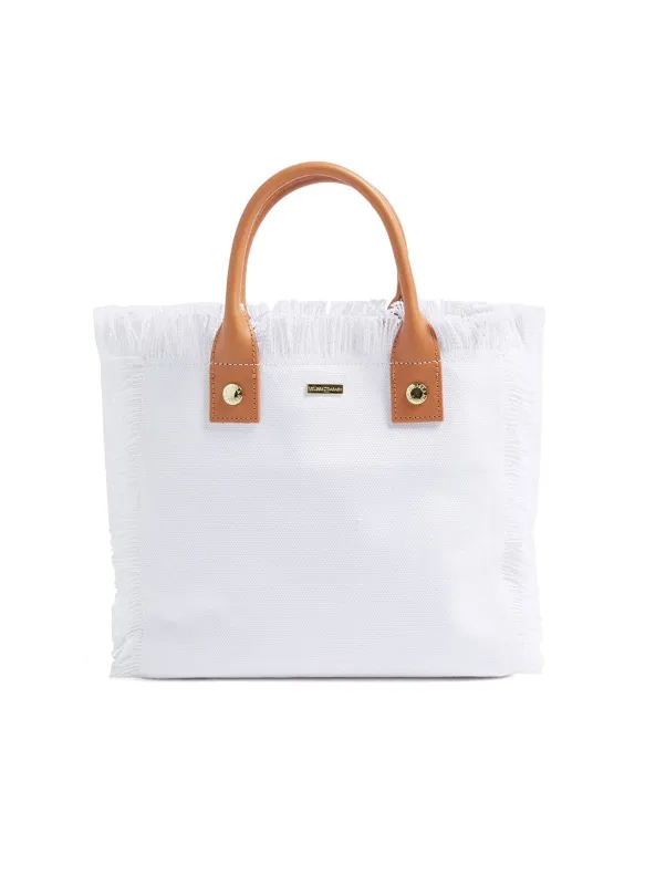 Porto Cervo Mini Beach Tote White made by Melissa Odabash