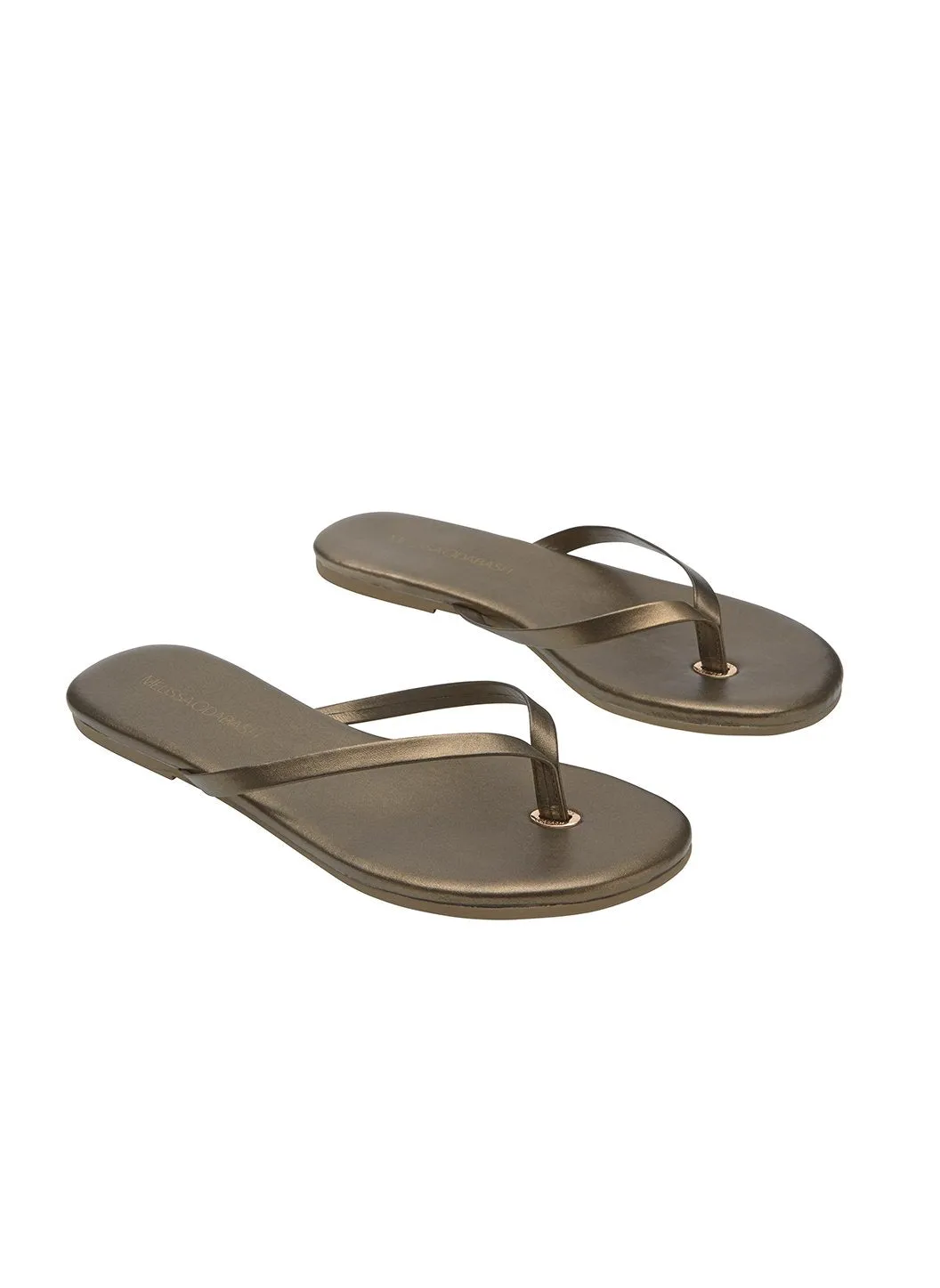 Leather Flip Flops Bronze sold by Melissa Odabash product image thumbnail 2