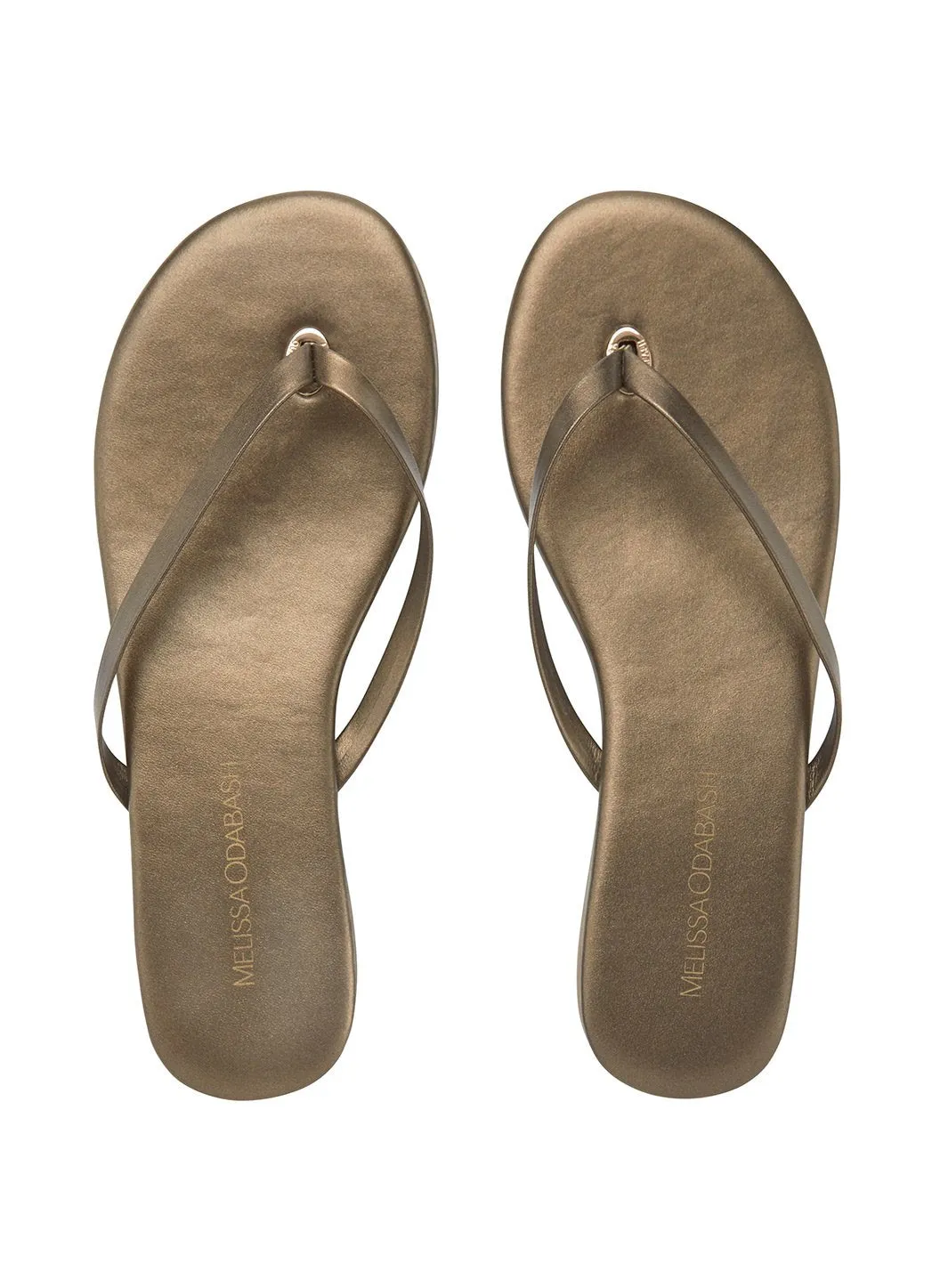 Leather Flip Flops Bronze sold by Melissa Odabash