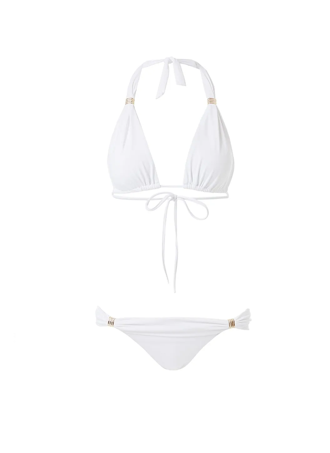 Grenada White Adjustable Halterneck Bikini sold by Melissa Odabash