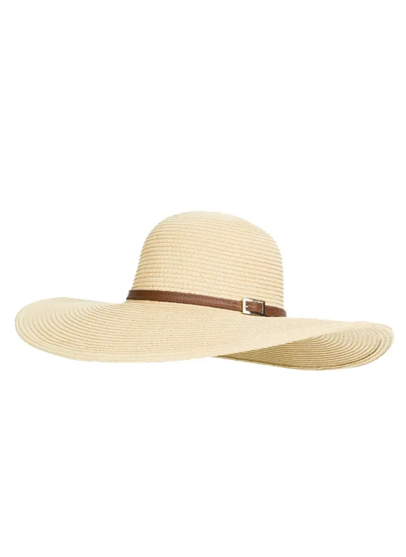 Jemima Wide Brim Beach Hat Cream made by Melissa Odabash