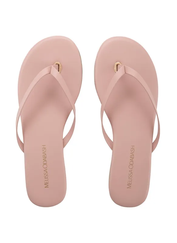 Leather Flip Flops Pink made by Melissa Odabash