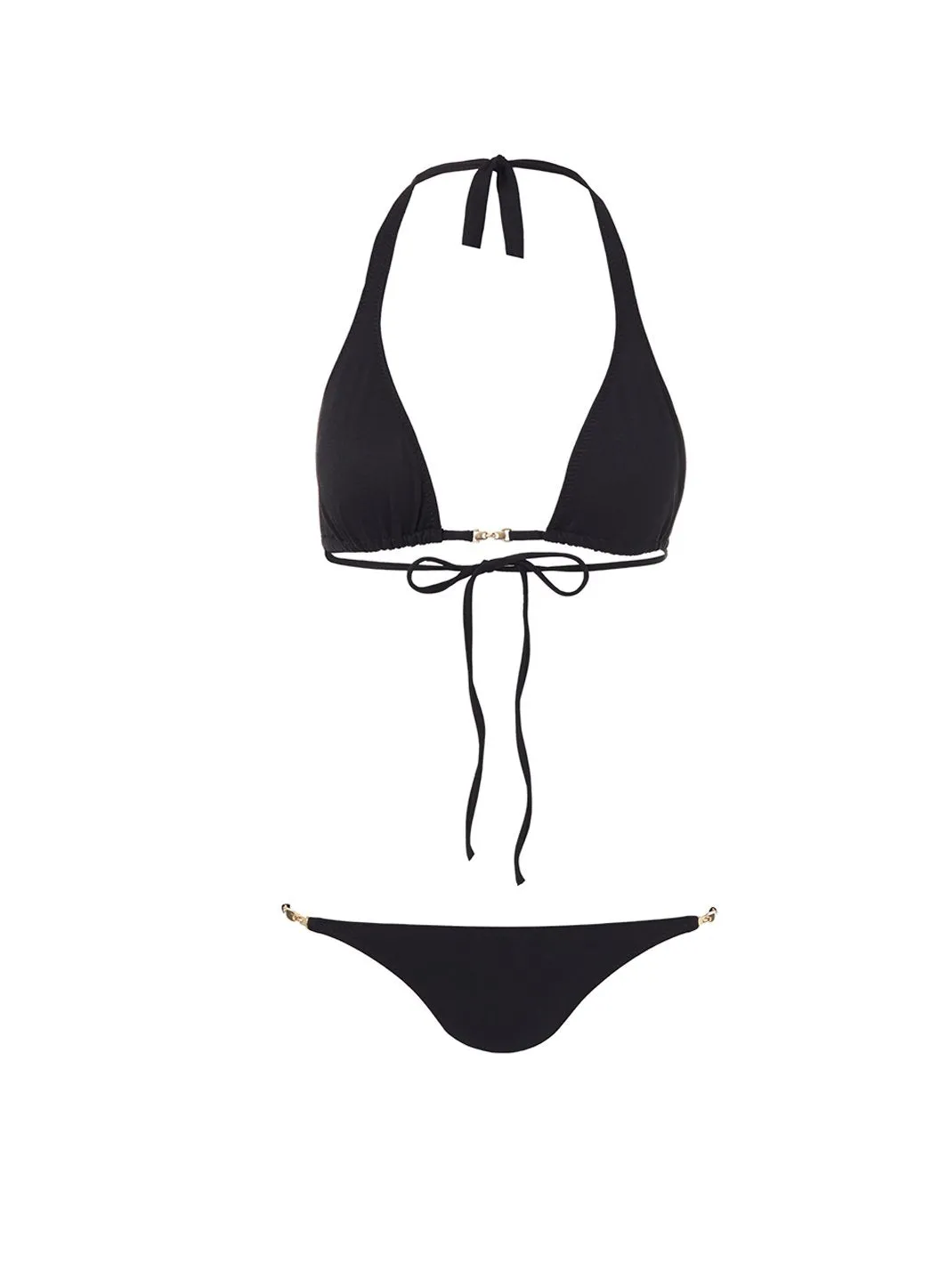 Mustique Black Halterneck Gold Link Bikini sold by Melissa Odabash