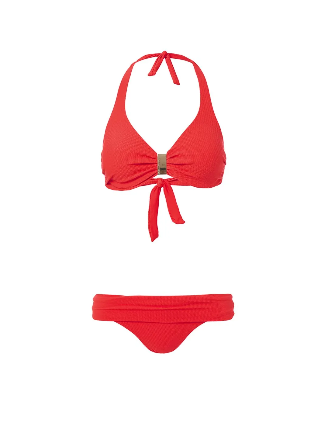 Provence Red Pique Halterneck Supportive Bikini sold by Melissa Odabash