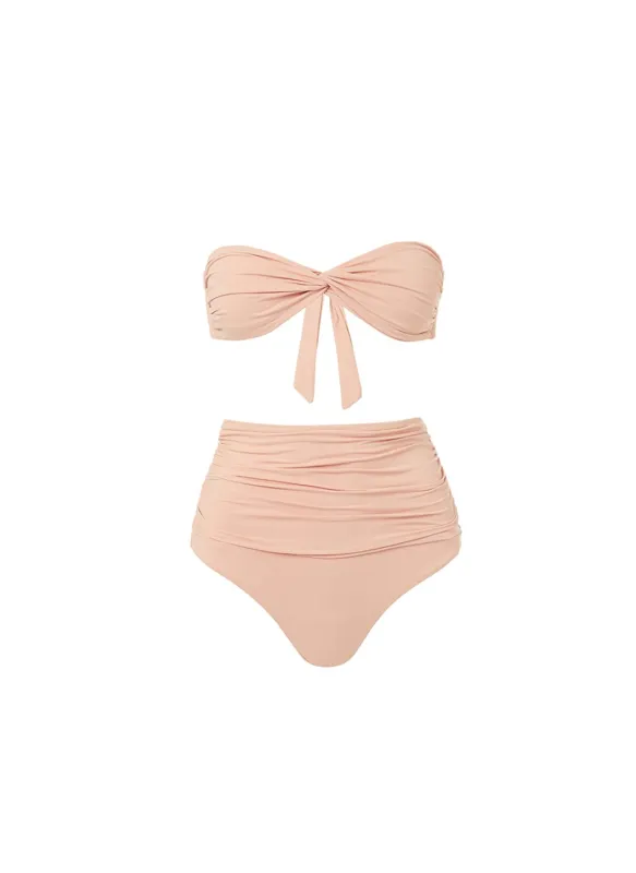 Lyon Tan High Waisted Bandeau Bikini made by Melissa Odabash