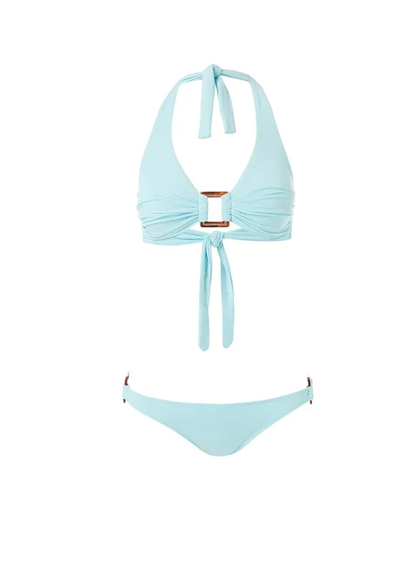 Paris Sky Halterneck Rectangle Trim Bikini made by Melissa Odabash