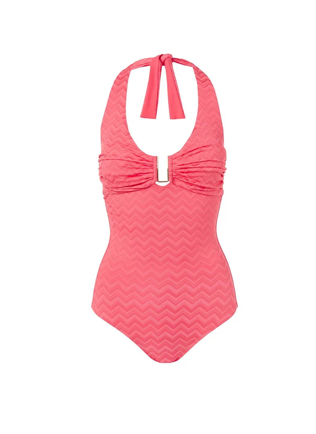 Tampa Coral Wave Halterneck U-Trim Swimsuit sold by Melissa Odabash
