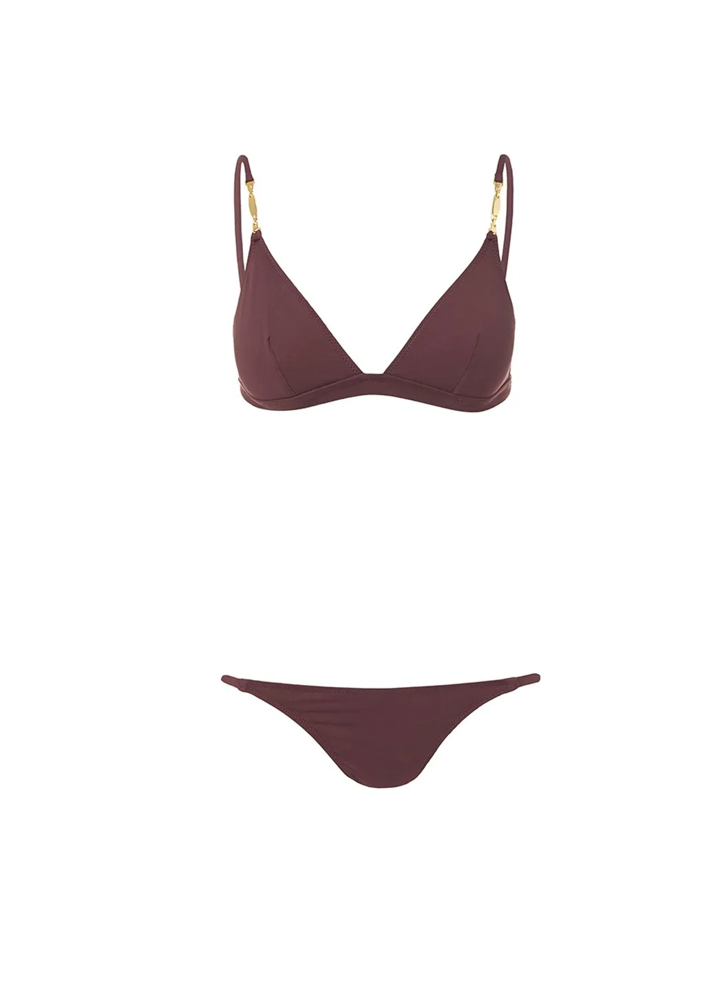 Mexico Walnut Bralette Gold Link Bikini sold by Melissa Odabash