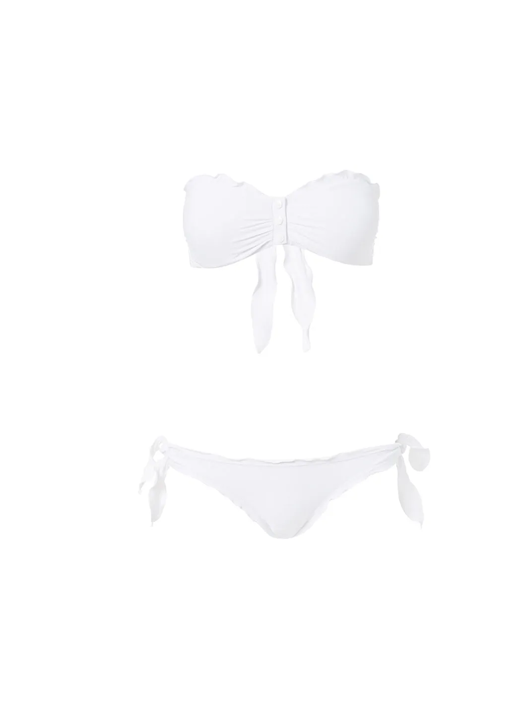 St Martin White Ribbed Popper Bikini sold by Melissa Odabash