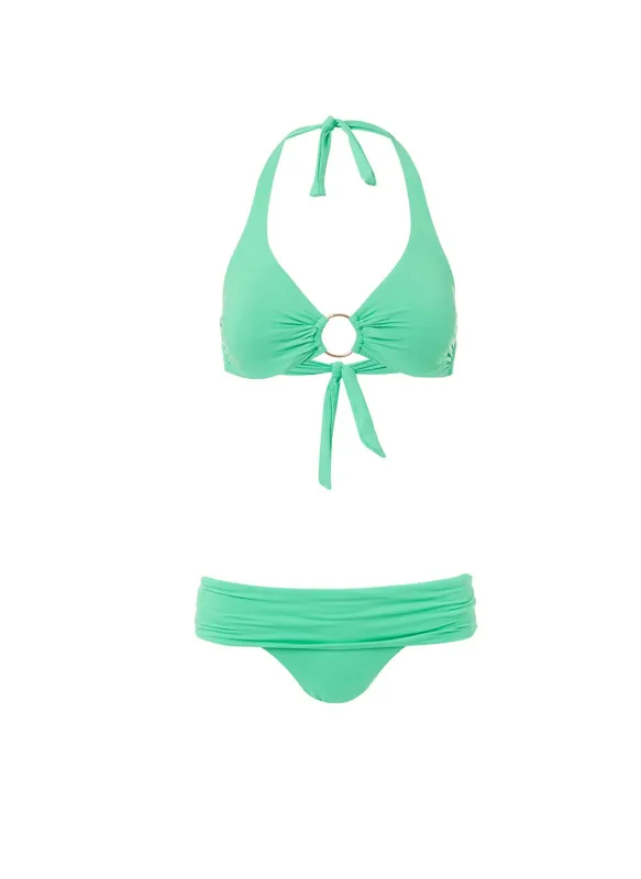 Brussels Green Halterneck Ring Supportive Bikini made by Melissa Odabash